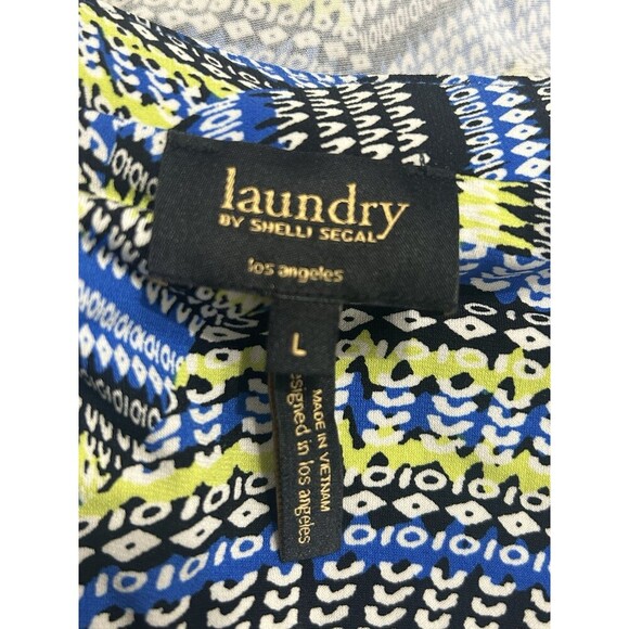 Laundry by Shelli Segal Faux Wrap Bodycon Geo Print Stretch Dress Size Large - Picture 7 of 10